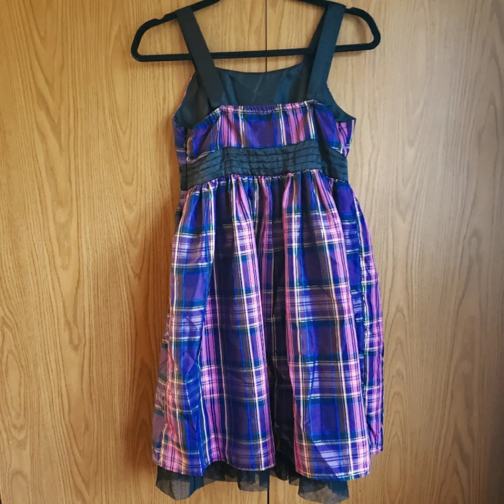 JUSTICE Girls 14 Dress Plaid Jeweled Formal‎ Party Tank Holiday Special Occasion